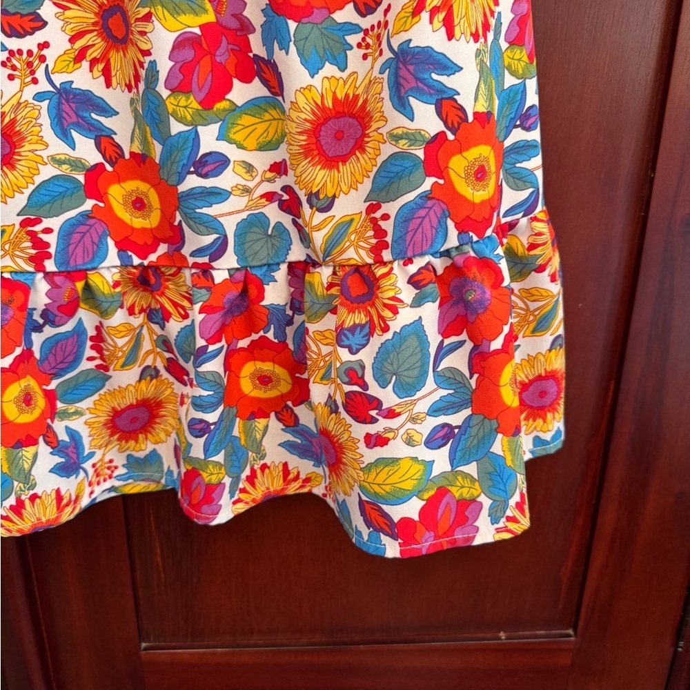 JODIFL Bold Moves White Floral Blouse Size Large - Picture 7 of 9